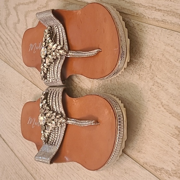 Matisse Silver BLING Leather Sandals in a Size 10! VGUC! - Picture 2 of 7